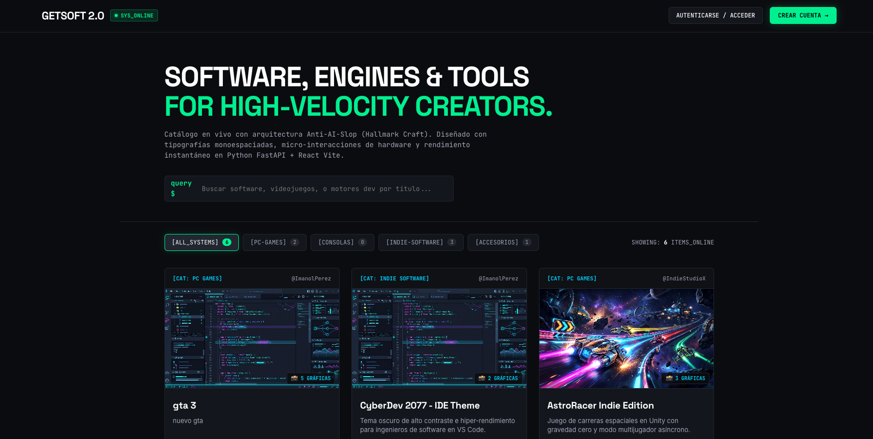 GETSOFT 2.0 - Marketplace de Software y Juegos - 1